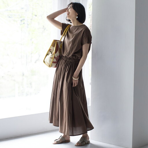 マキシワンピース ロングワンピース ワンピース チュニック コットンボイル二重使い ギャザーワンピース N60647 マキシワンピース ロングワンピース ワンピース チュニック コットンボイル二重使い ギャザーワンピース N60647