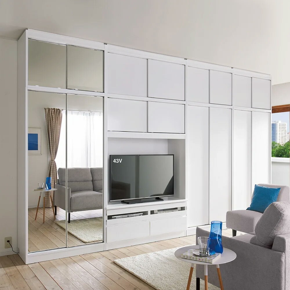 Rakuten - 壁面収納テレビ台 幅155高さ180cm 【狭い場所でも収納たっぷりシリーズ】 壁面収納テレビ台 テレビ台 テレビボード 643513 ＼LINE友だち登録でクーポン／