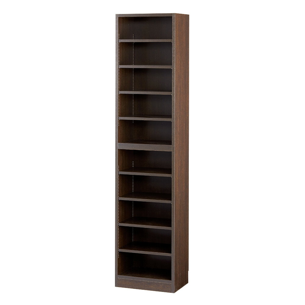 乐天商城 - 【クーポン配布 お買い物マラソン中】 1cmピッチ薄型壁面書棚 奥行28cm 幅42cm 高さ180cm オープン コミックラック 本棚 ラック シェルフ 627809 ＼LINE友だち登録でクーポン／