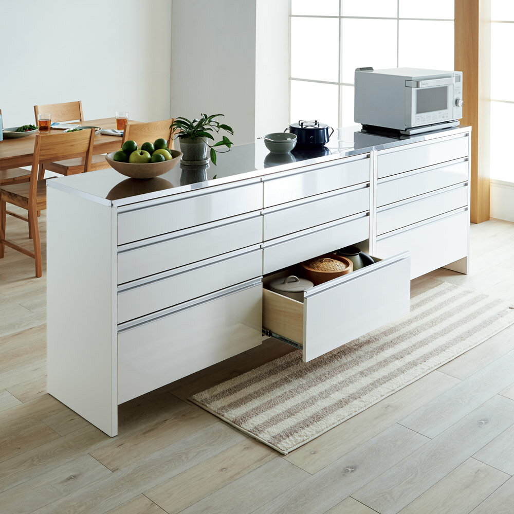 Rakuten - ステンレストップ間仕切りカウンター 幅90cm キッチンカウンター キッチン収納 641513 ＼LINE友だち登録でクーポン／