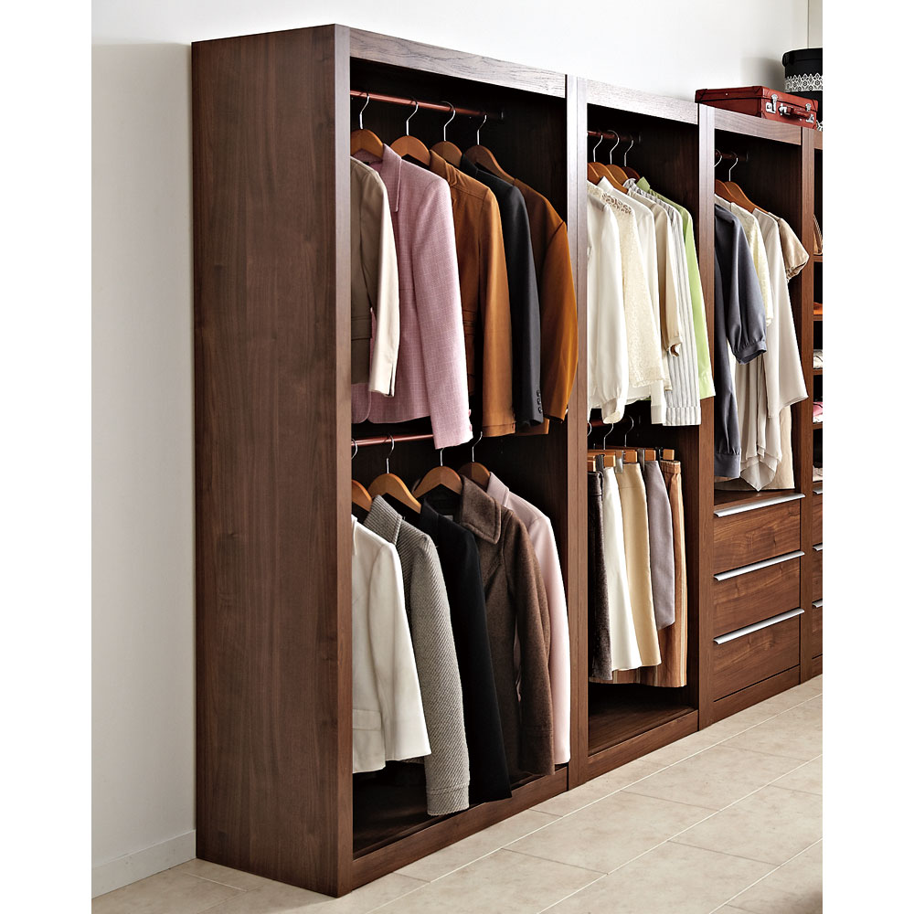 【クーポン10％OFF 12/26 1：59迄】 Antisala/アンティサラ クローゼットユニット収納・ウォルナット 幅80cm ワードローブ ワードローブ クローゼット 衣類収納 H83220