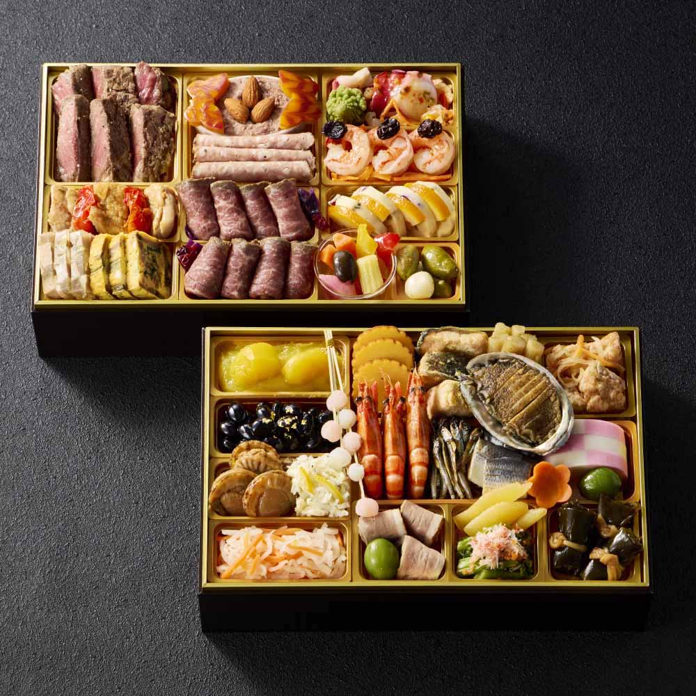 「銀座ポルトファーロ」×「銀座花蝶」 特製和洋おせち二段重 （3人前） おせち お惣菜 NH2242 ＼LINE友だち登録でクーポン／