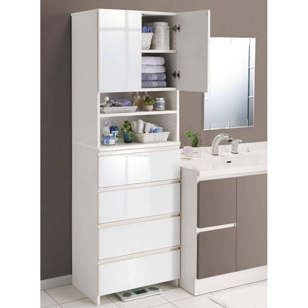 薄型の31cmから51cmまで10センチ刻みで奥行が選べるサニタリー収納庫。収納力たっぷりの引出しは大判バスタオルや大きめの家電もしっかり入るサイズです。ご自宅に着いてからすぐに使える完成品でお届けいたします。サイズ豊富でスペースに合わせて...