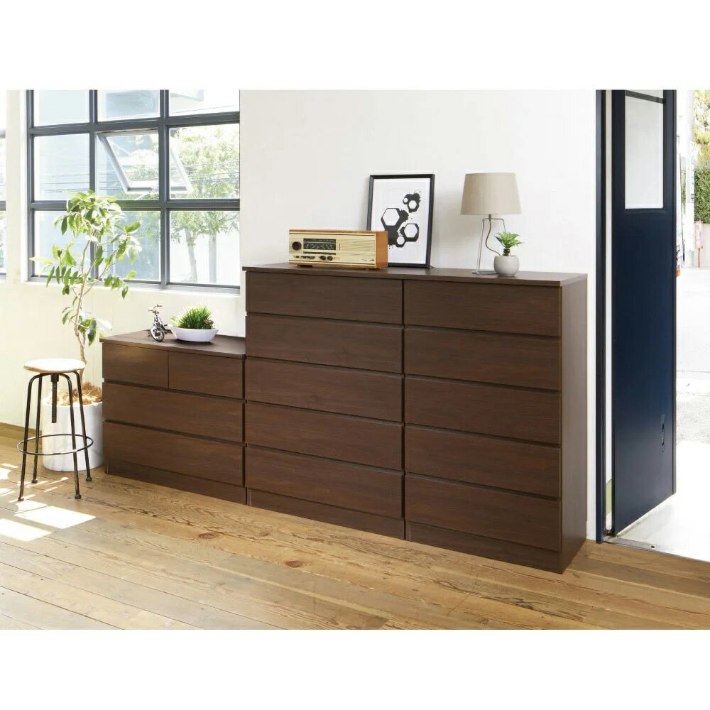 ぴったりサイズが見つかるフルスライドレールチェスト 3段 高さ69.5cm・幅75cm リビング リビング収納 ..