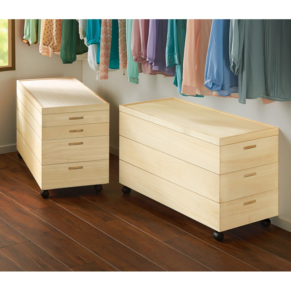 【ローチェスト】総桐衣装ケース 幅95.5cmタイプ 3段（深3） 収納ボックス 小物収納 フリーボックス 633115