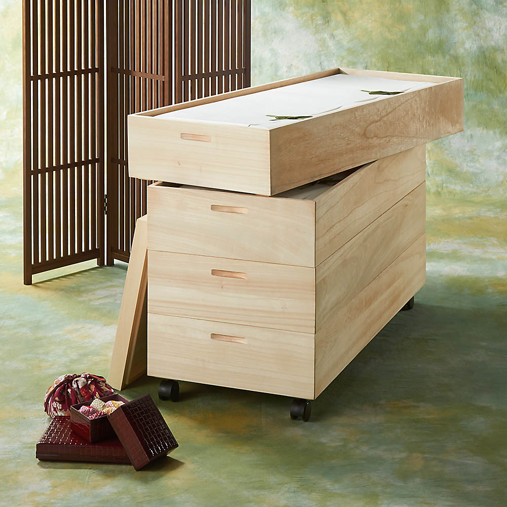 総桐衣装ケース 幅95.5cmタイプ 4段（深4） 収納ボックス 小物収納 フリーボックス 633116