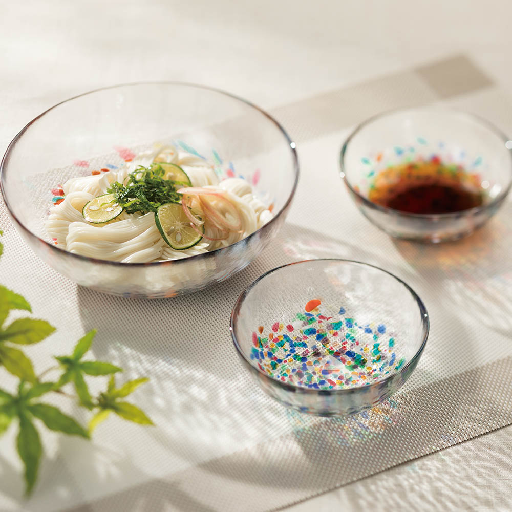 金属盆 - 【クーポン6月26日1：59迄】 〈津軽びいどろ〉ねぶたそうめんセット 深皿 食器 LX7903 ＼LINE友だち登録でクーポン／