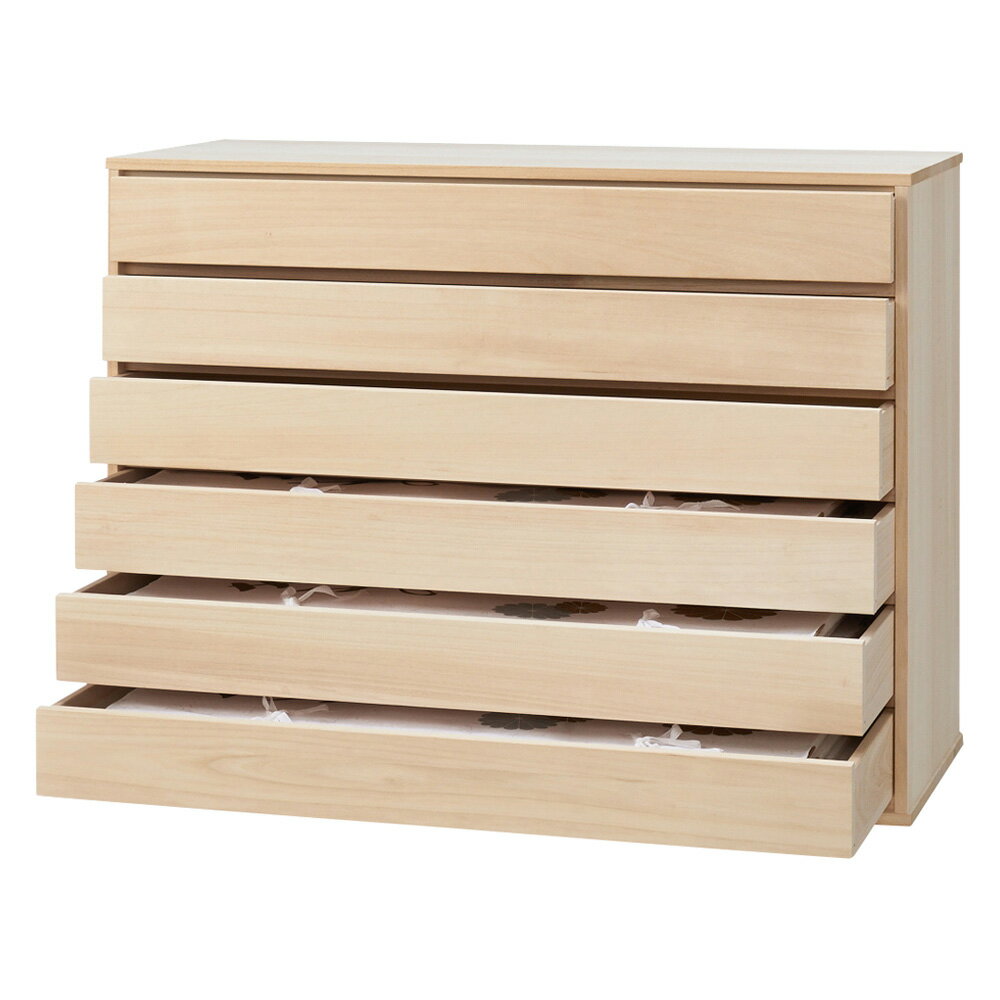 【クーポン最大5千円OFF 1/24 20時から4h限定】 ウォークインクローゼット総桐着物収納シリーズ 引き出し浅6段・高さ75cm 押入れ クローゼット収納 衣類収納 633131 ＼LINE友だち登録でクーポン／