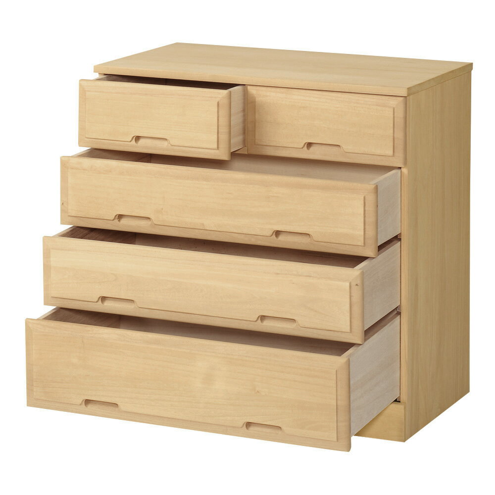 【日本製】北欧風総桐チェスト 幅75cm・4段（5杯） 押入れ クローゼット収納 衣類収納 633152 ＼LINE友だち登録でクーポン／