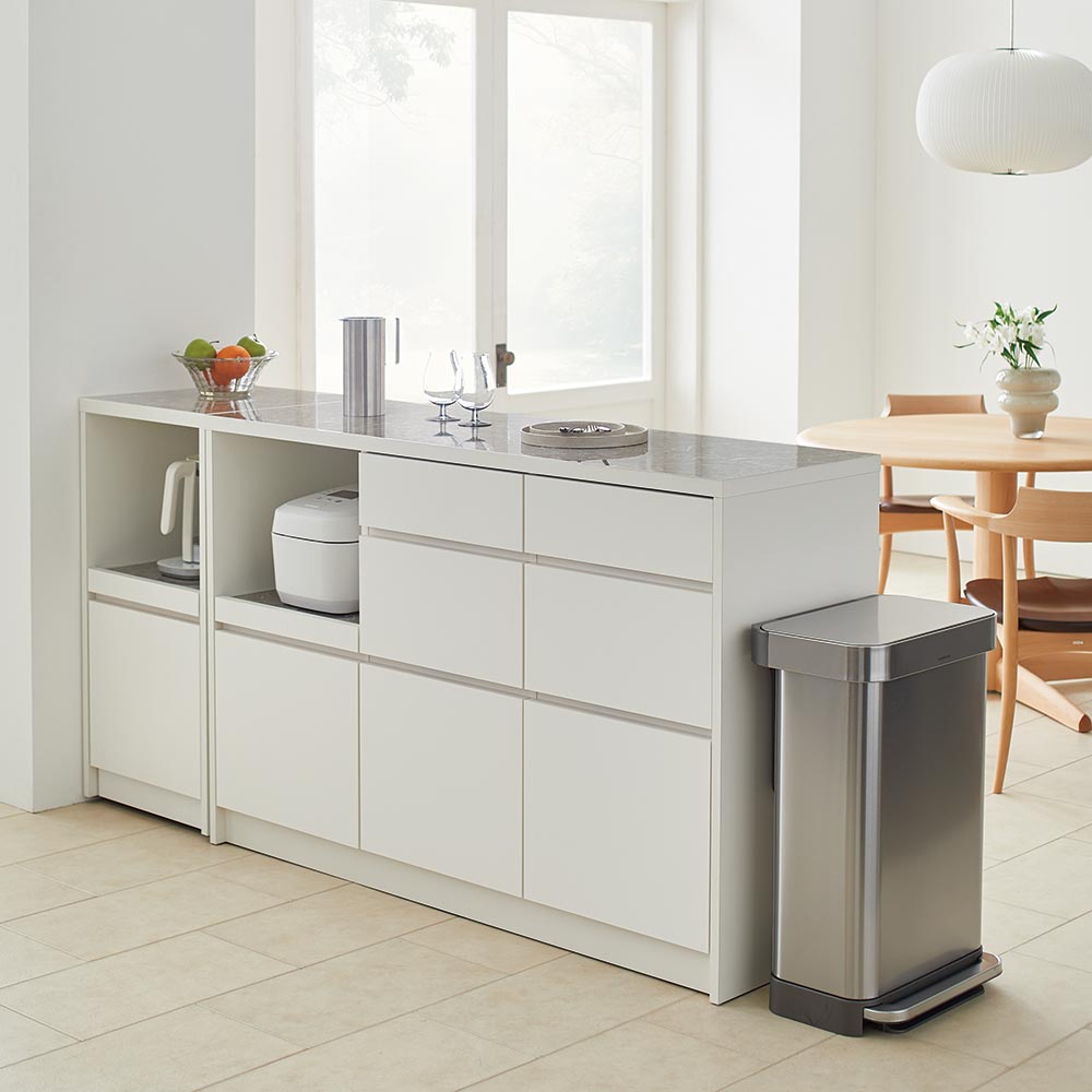  Granite/グラニト アイランド間仕切りキッチンカウンター幅140cm 家電収納付き スライド キッチンボード コンセント付 キッチン 棚 間仕切り 収納 おしゃれ 一人暮らし キッチンカウンター キッチン収納 H04225 ＼LINE友だち登録でクーポン／