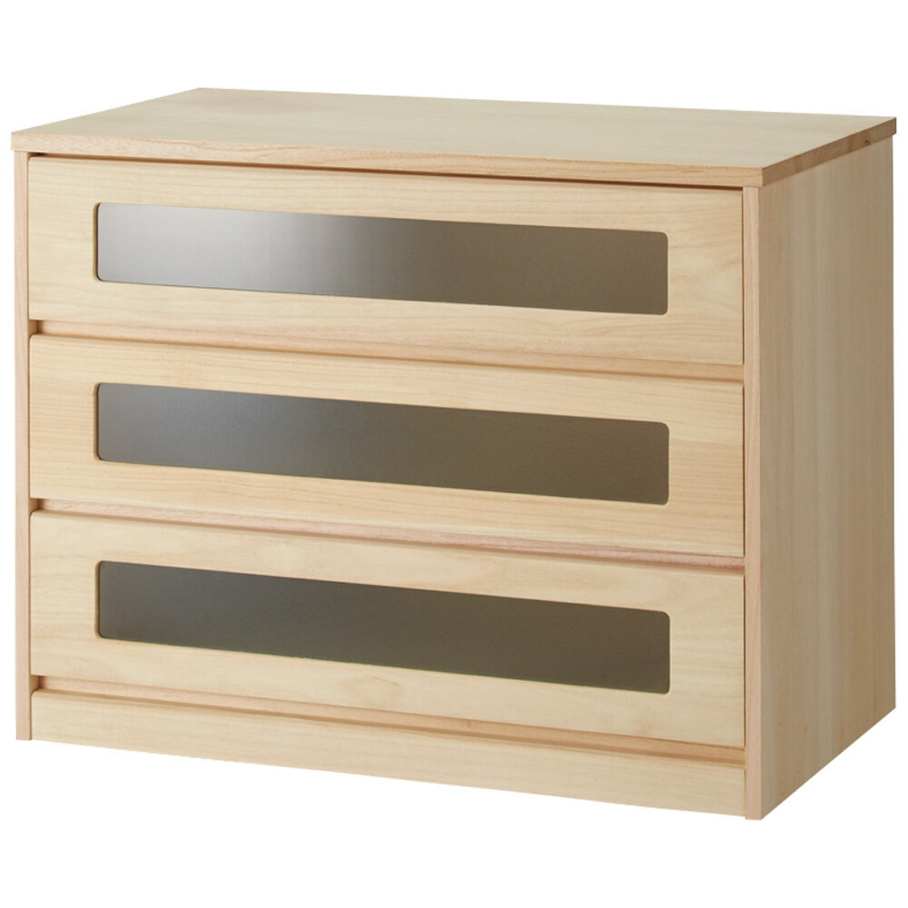 【ローチェスト】ブティックのような モダン桐クローゼットチェスト 幅75cm・3段 押入れ クローゼット収納 衣類収納 633035 ＼LINE友だち登録でクーポン／