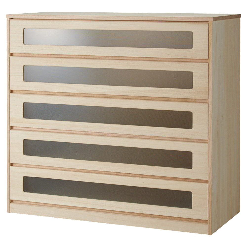 ブティックのような モダン桐クローゼットチェスト 幅100cm・5段 押入れ クローゼット収納 衣類収納 633040 ＼LINE友だち登録でクーポン／