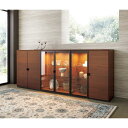 【クーポン10%OFF 9/20限定】 Sorrento/ソレント リビングキャビネット 幅76高さ95cm ガラス扉 LED照明付き キャビネット リビングボード リビング収納 H75510