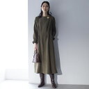 ブラッシュリネン ウエストタックワンピース マキシワンピース ロングワンピース ワンピース チュニック N60673