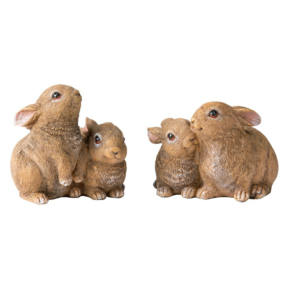 【クーポン10％OFF 1月16日1：59迄】 くっつきうさぎ2種セット ガーデン 置物 G86312