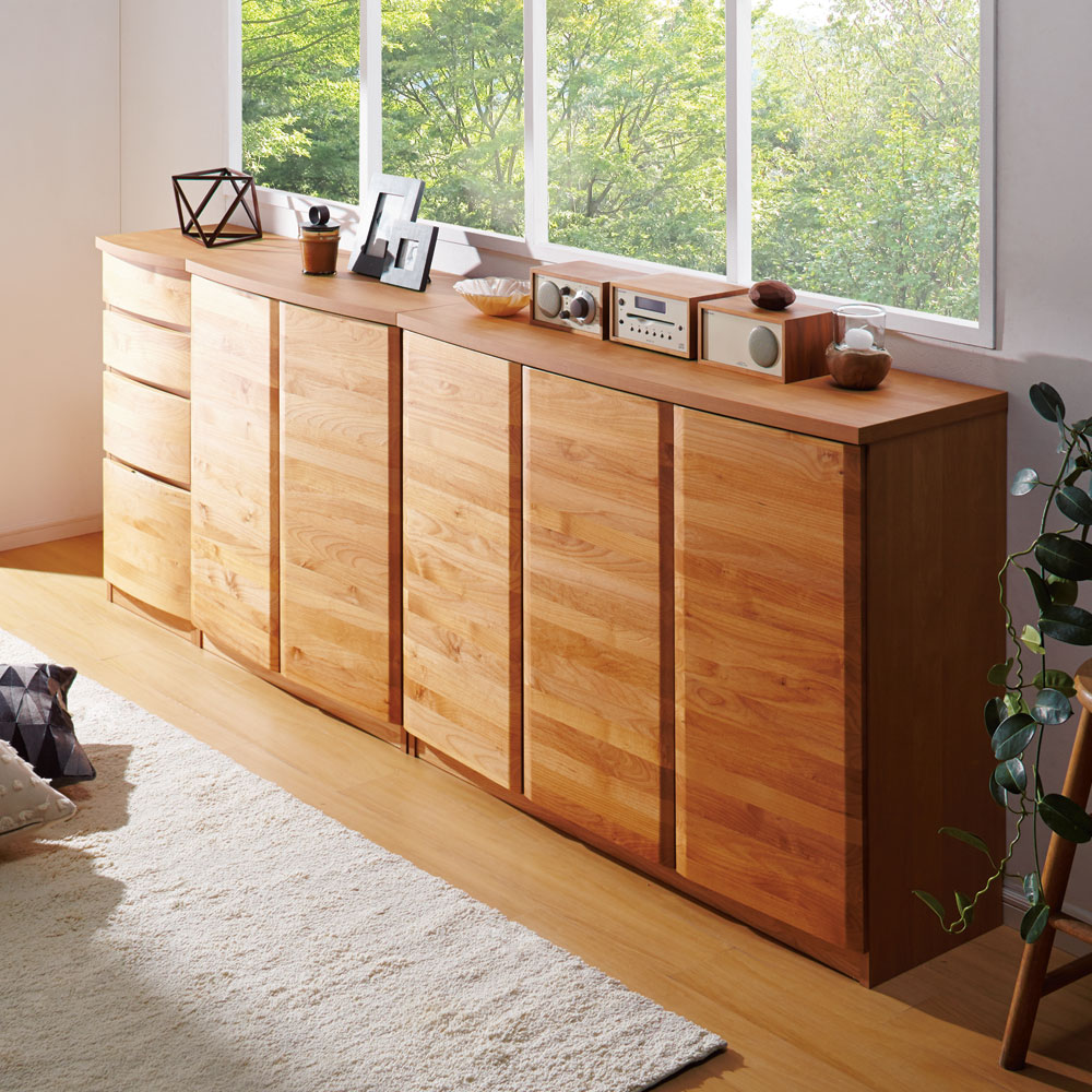 アルダー天然木 アールデザインブックシェルフ 幅120.5高さ90cm 本棚 ブックシェルフ 書棚 ラック シェルフ 628157