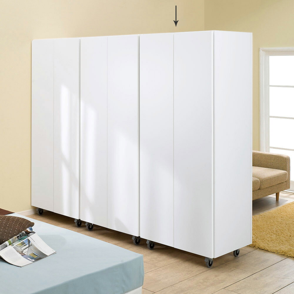 移動式間仕切りクローゼット 板扉タイプ・可動棚板4枚 パーテーション 間仕切り リビング収納 632406 ＼LINE友だち登録でクーポン／