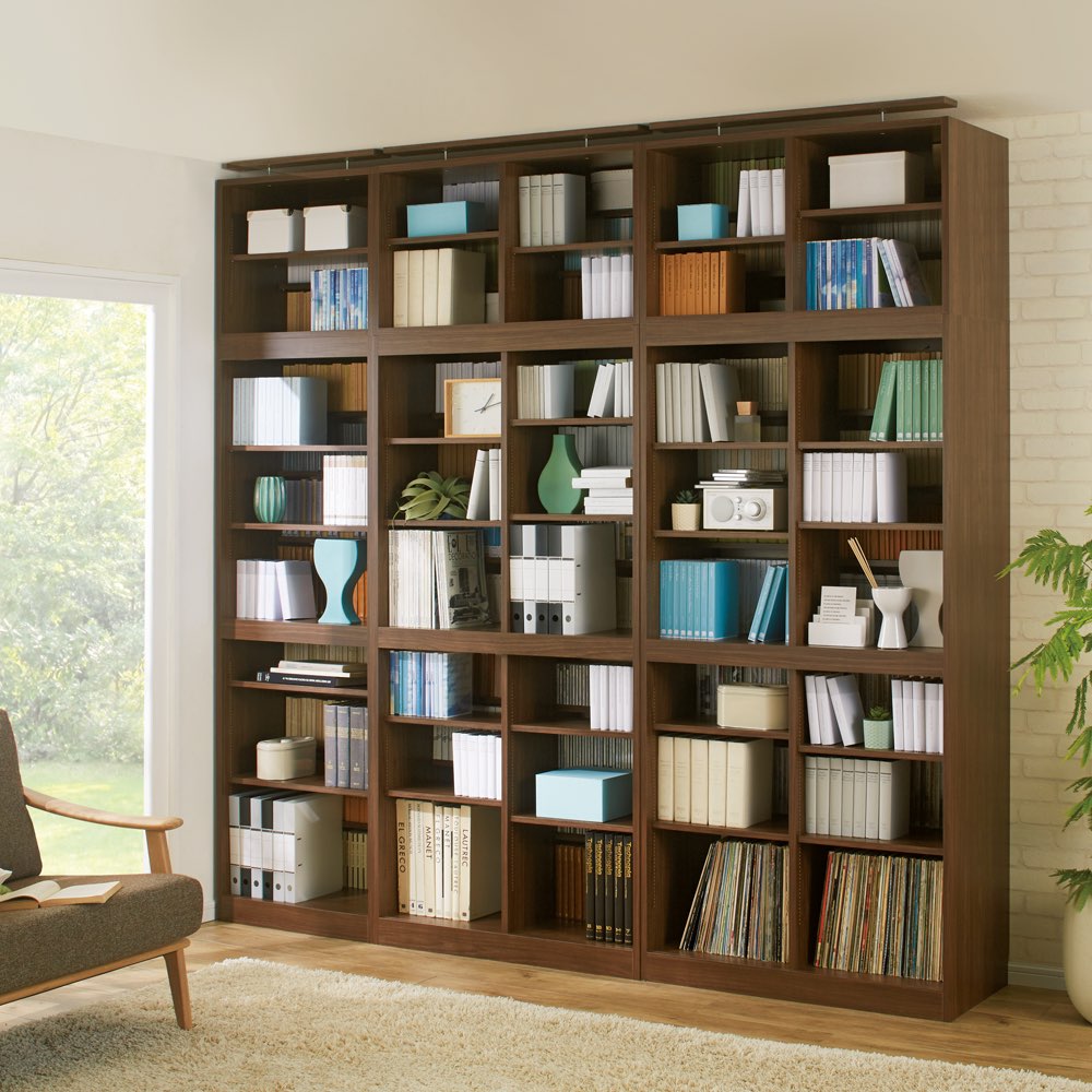 Rakuten - 【大容量】段違い棚で効率良く収納！1cmピッチ可動オープン書棚 幅90奥行44.5高さ180cm CD DVDラック 本棚 ラック シェルフ BS1317 ＼LINE友だち登録でクーポン／