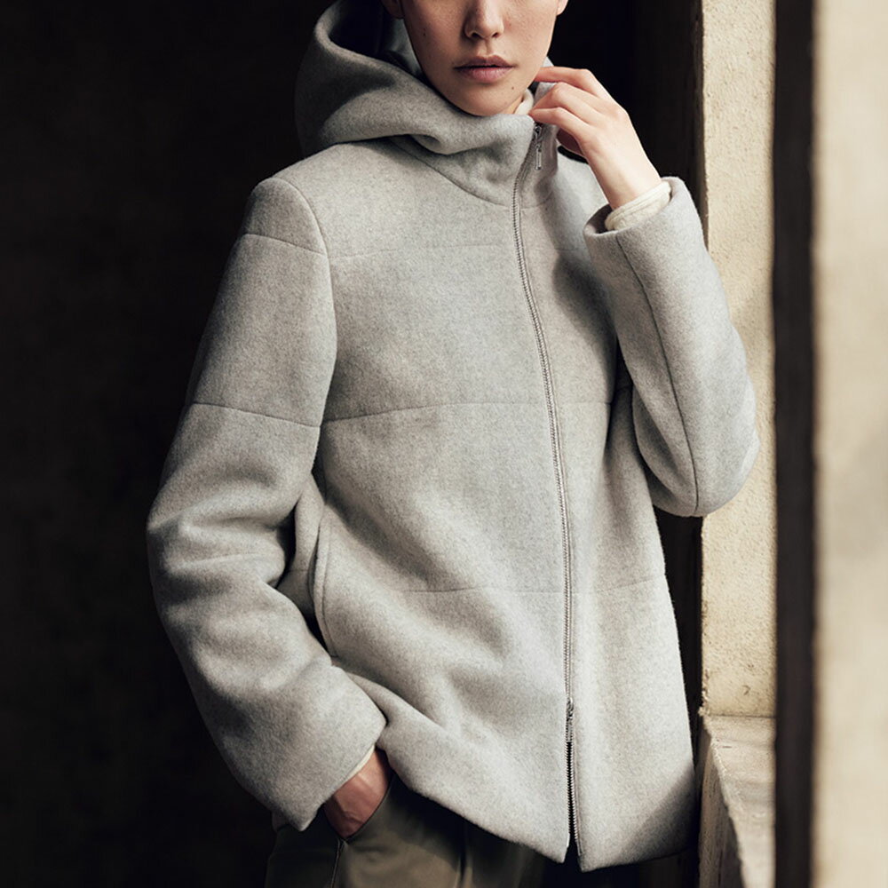 【クーポン10％OFF 2/5限定】 「深喜毛織」 ウールカシミヤ 中わたフーデッドショートコート コート ファッション PC5926 ＼LINE友だち登録でクーポン／