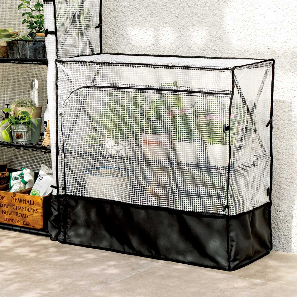 Rakuten - 植物に優しいバルコニーラック カバー付き 3段 折りたたみ式 温室 G01228 ＼LINE友だち登録でクーポン／