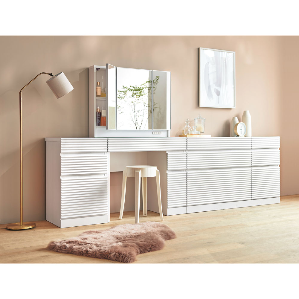 Venlo Style/フェンロースタイル チェストシリーズ 三面鏡ドレッサー 幅80cm ドレッサー 化粧台 鏡台 小物収納 フリーボックス H90129 ＼LINE友だち登録でクーポン／