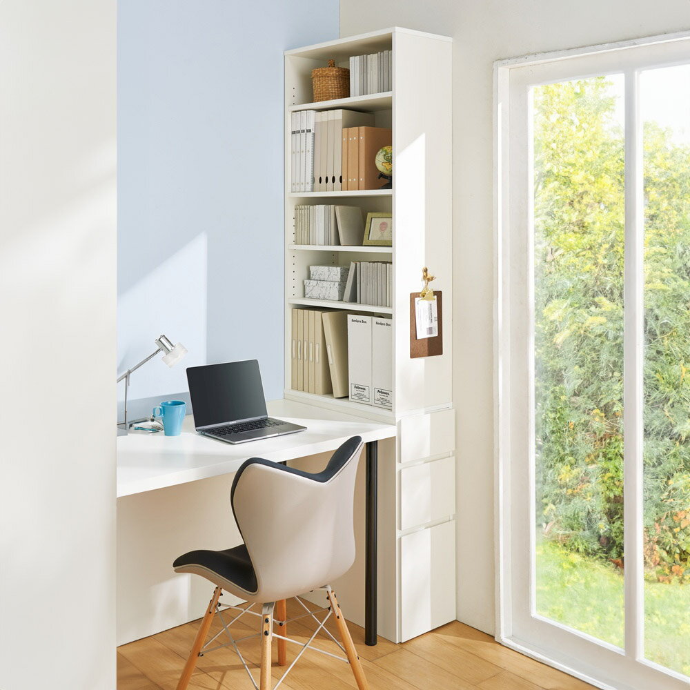 脇机 机 サイド ≪高さ210cm≫ デスクサイド収納ラック 幅30奥行61.5cm 888416