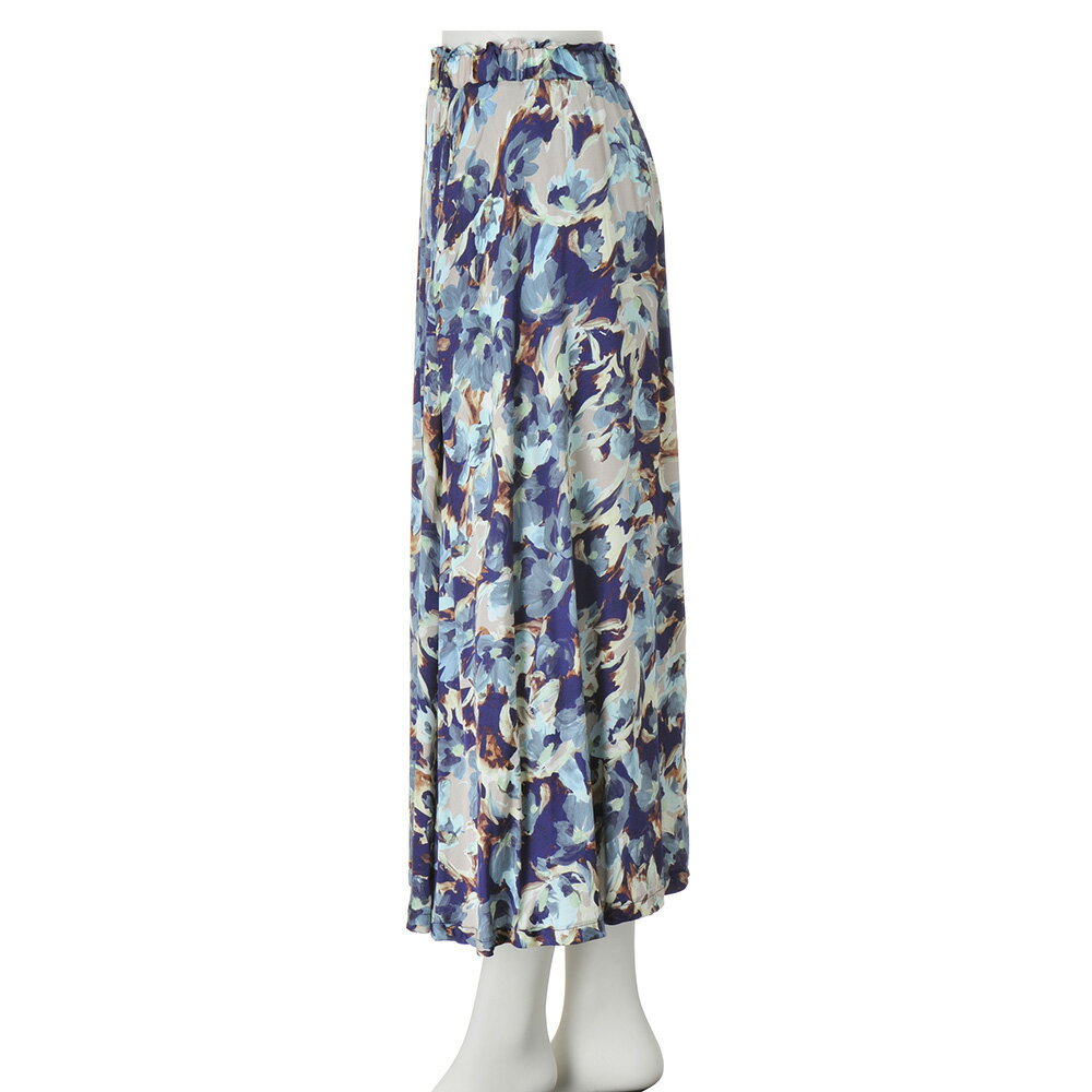 として ファッション 柄スカート フランス製生地 花柄プリントスカート 317902：ディノス店 スカート プリント ⒊ウエスト