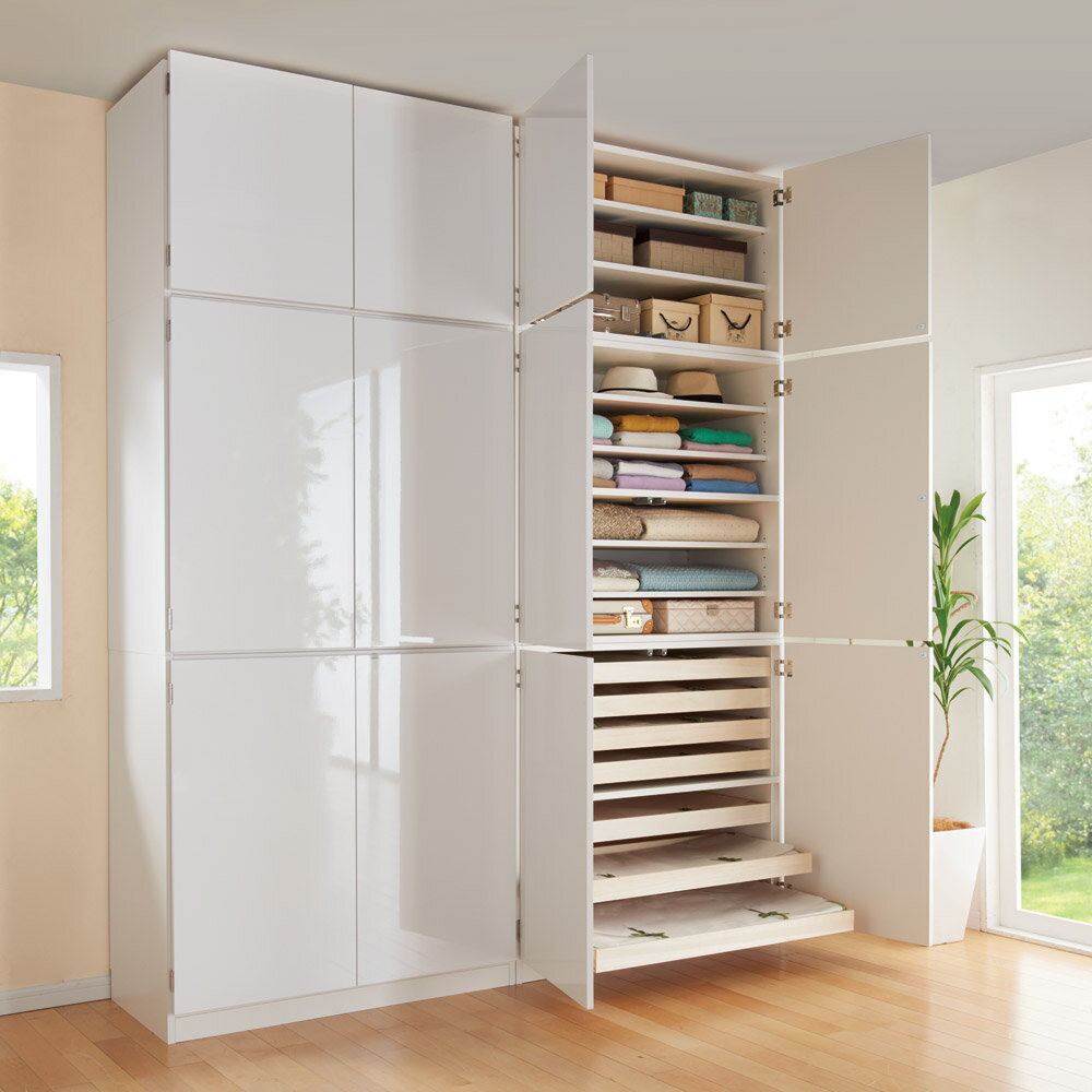 スタイリッシュな着物専用クローゼット 上棚＆下盆収納・幅100cm ワードローブ クローゼット 衣類収納 546060