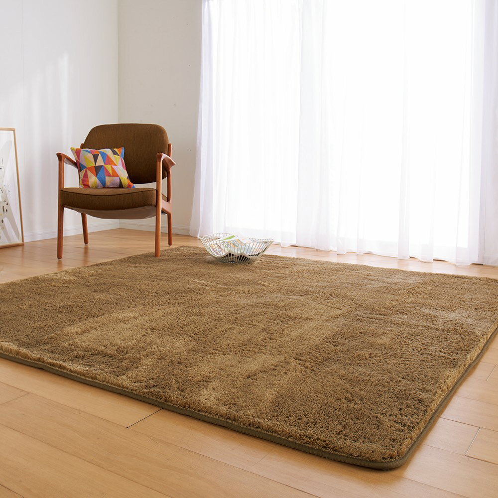 Rakuten - ≪約90×185cm≫ やわらかマイクロファイバーの多色シャギーラグ〈ラルジュ〉ふっくらタイプ 洗えるラグ カーペット ラグ マット 616061 ＼LINE友だち登録でクーポン／