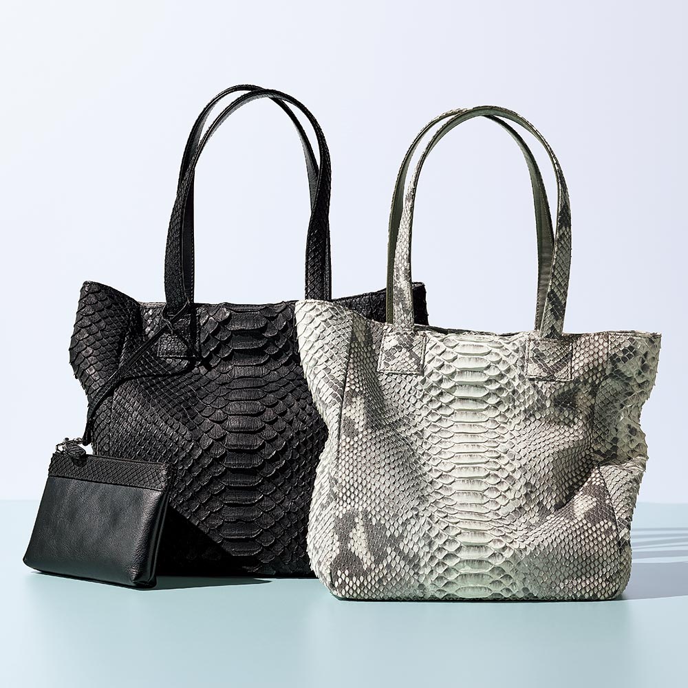 Laquju/ラクジュ パイソン ソフトトートバッグ レザーバッグ 革バッグ バッグ 140101 ＼LINE友だち登録でクーポン／