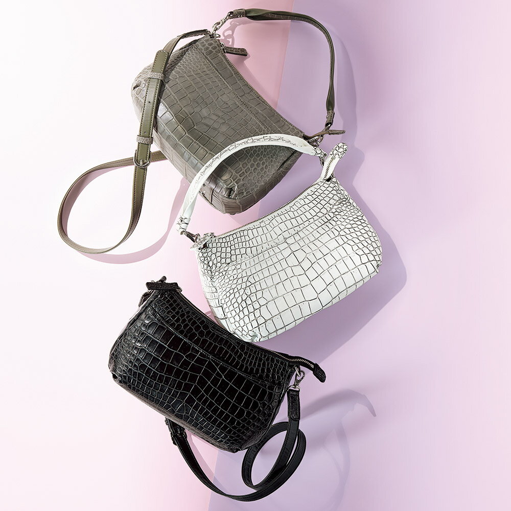 Laquju/ラクジュ クロコダイル 2WAYバッグ レザーバッグ 革バッグ バッグ 145201 ＼LINE友だち登録でクーポン／