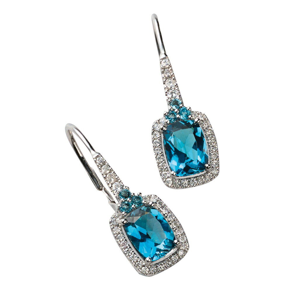 【クーポン最大5千円OFF 1/28迄】 K18WG ロンドンブルートパーズピアス ゴールド製 ジュエリー アクセサリー J08208 ＼LINE友だち登録でクーポン／