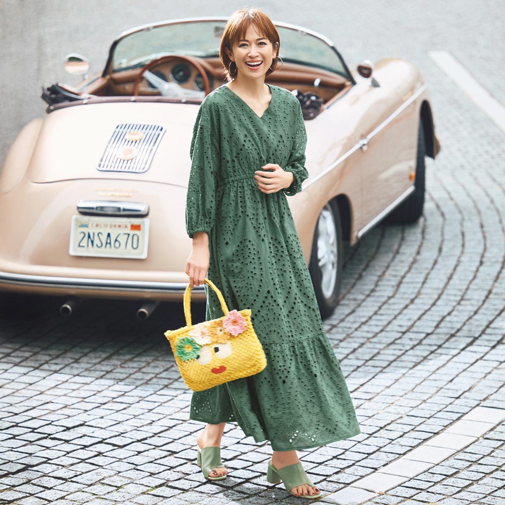 コットンボイル カットワーク刺しゅう ワンピース マキシワンピース ロングワンピース ワンピース 177201 ＼LINE友だち登録でクーポン／