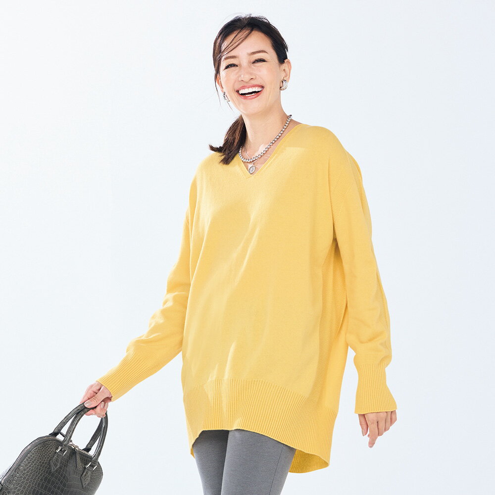 ホールガーメントウール Vネック チュニック 長袖 七分袖チュニック チュニック 143601 ＼LINE友だち登録でクーポン／