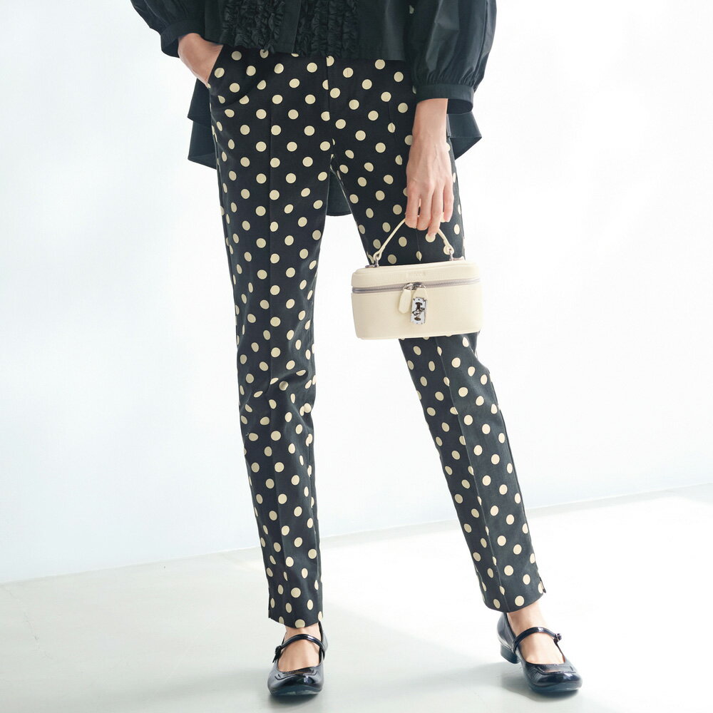 ポルカドット センターピンタック パンツ テーパードパンツ パンツ 146702 ＼LINE友だち登録でクーポン／