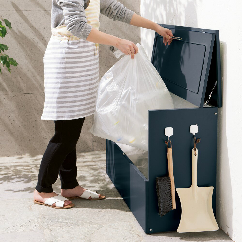 【クーポン10％OFF 1月16日1：59迄】 欧風ダストボックス〈ダークグレー〉奥行38cm 保管庫 G85765