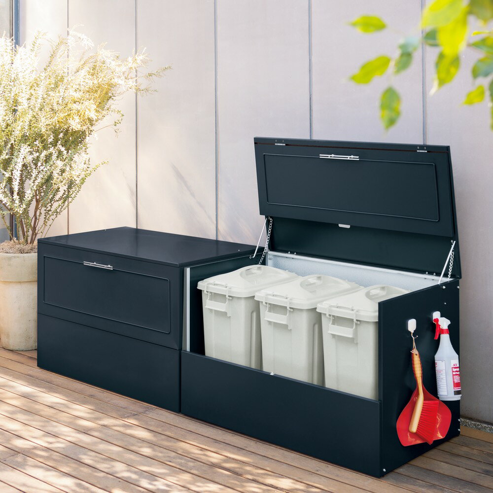 【クーポン10％OFF 1月16日1：59迄】 欧風ダストボックス〈ダークグレー〉奥行56cm 保管庫 G85767