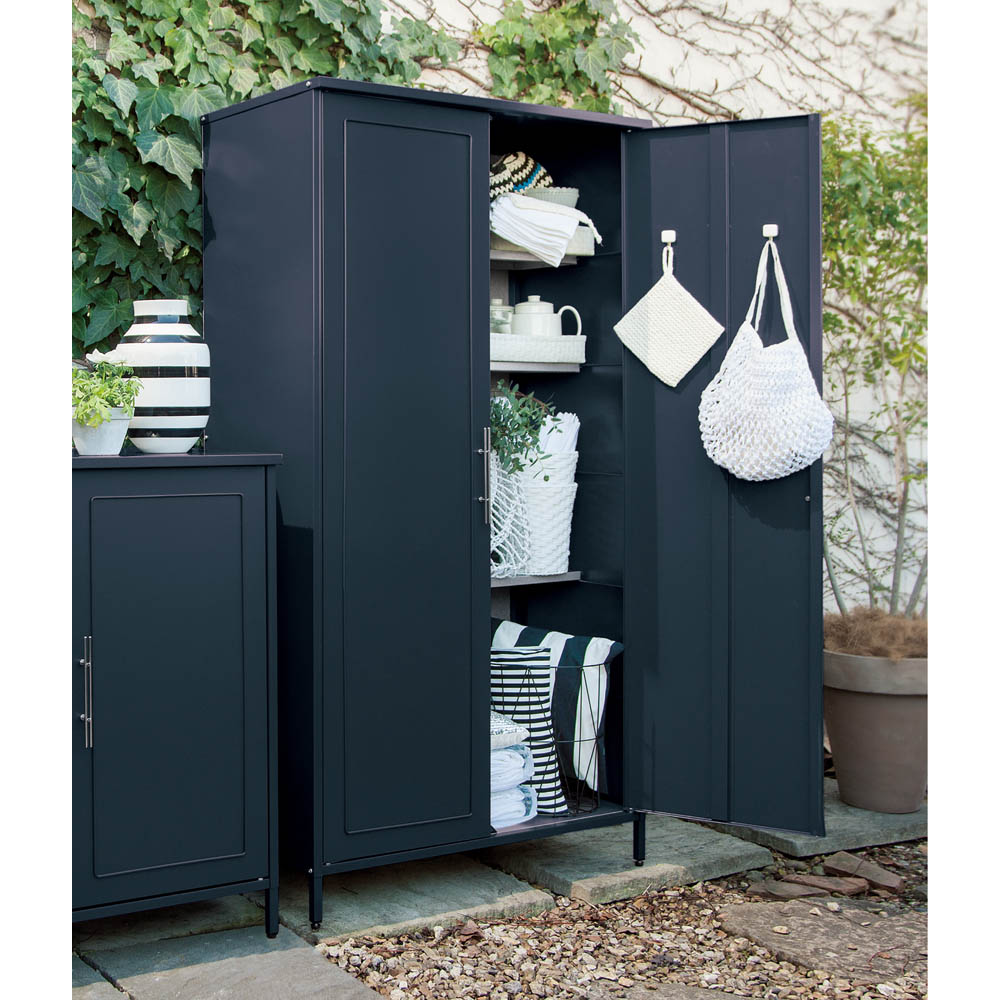 【クーポン10％OFF 1月16日1：59迄】 欧風収納庫〈ダークグレー〉高さ168cm 物置 G85859