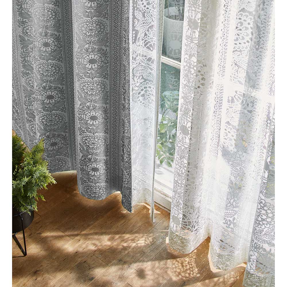 ≪約100cm×133cm≫ Finlayson TAIMI/フィンレイソン タイミ レースカーテン（2枚） レースカーテン カーテン H05717 ＼LINE友だち登録でクーポン／
