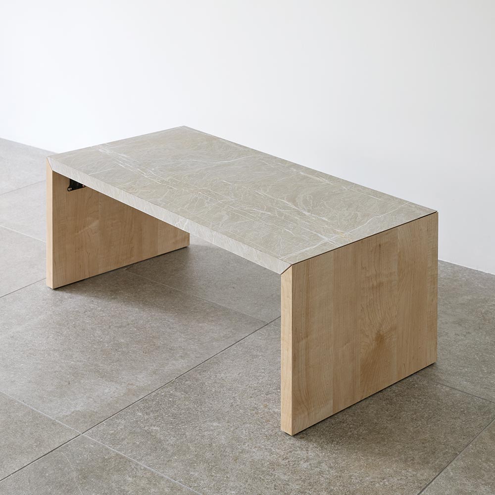Wooden - 【クーポン配布 お買い物マラソン中】 Porhar/ポルハー 石目柄折り畳みテーブル 89cm×44cm 折りたたみテーブル テーブル H96310 ＼LINE友だち登録でクーポン／