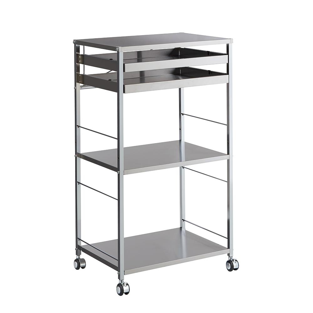 【クーポン10％OFF 11/15限定】 ステンレス作業台ワゴン 引き出し2杯タイプ 幅50cm キッチン 収納カー..