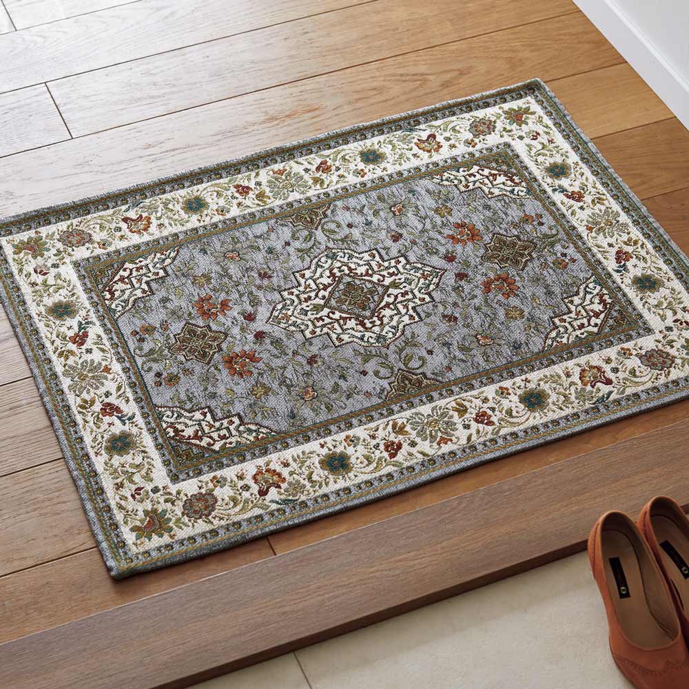 【クーポン配布 11月27日1：59迄】 ≪約55cm×75cm≫ Ista/イスタ ジャガード織マット 玄関マット カーペット ラグ マット H82950