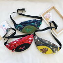 恐竜 キッズファッション ウエストポーチ キッズ バッグ ダイナソー デザイン ティラノサウルス トリケラトプス プテラノドン プレゼント dfh011