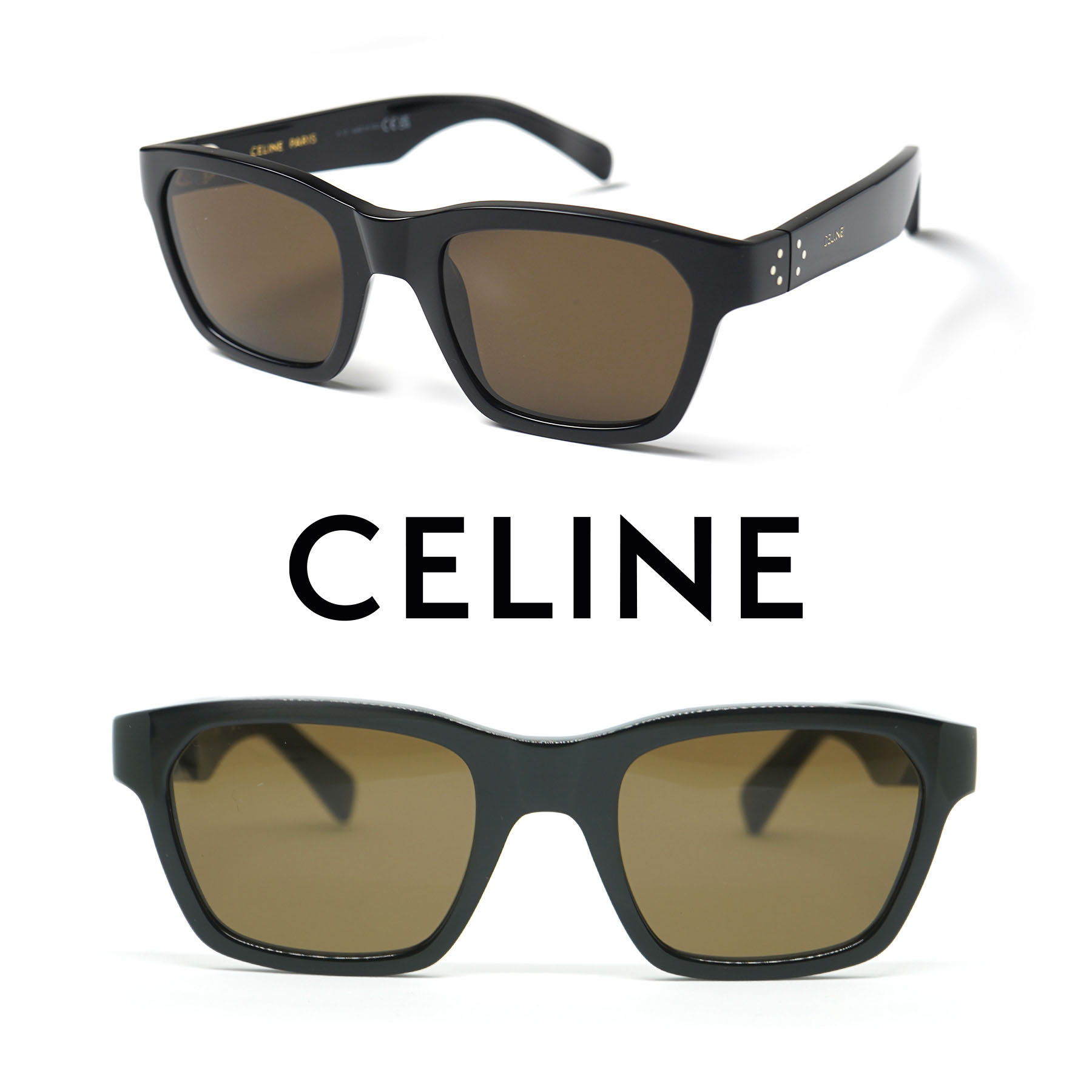 セリーヌ 新古品・未使用品 CELINE PARIS セリーヌ CL40206I CL 40206 I 01E フルリム スクエア イタリア製 サングラス メガネ 眼鏡 メンズ レディース 普段使い おしゃれ プレゼント ギフト 海外直輸入USED品 【送料無料】 クリスマス