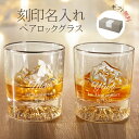 ギフトボックス付き オーダーメイド ペア ロックグラス 名入れ セット メッセージ 銀縁 クリア グラス コップ 刻印 日本製 名前入れ 名入り オリジナル 名...