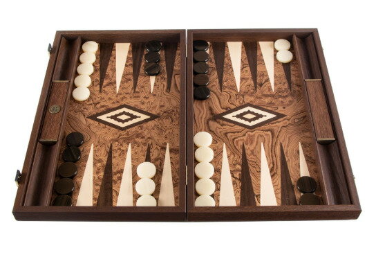 Manopoulos ޥΥץ ʥå С Хå ߥǥ WALNUT BURL Backgammon Medium