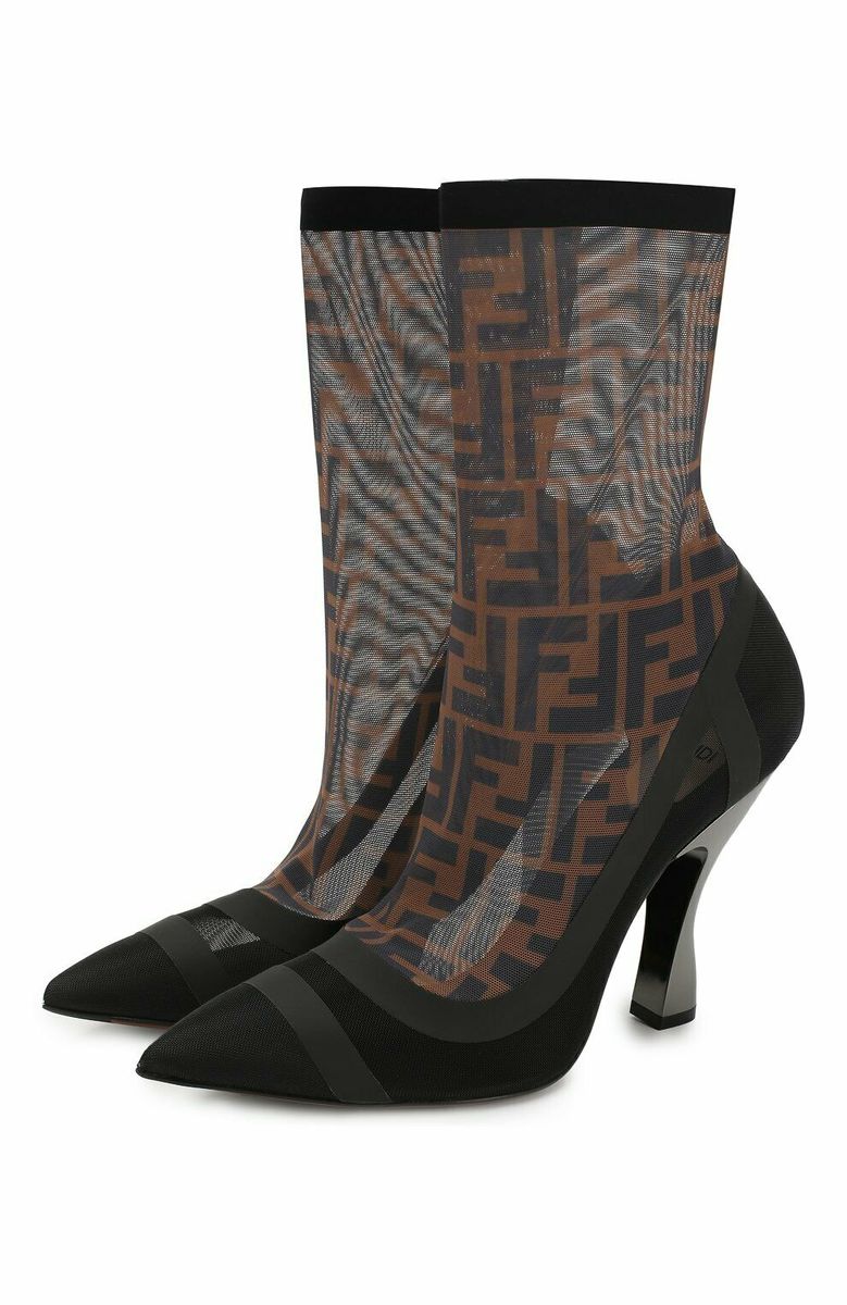 Fendi フェンディ ズッカ モノグラム ソック アンクルブーツ Zucca FF Print Monogram Sock Ankle Booties