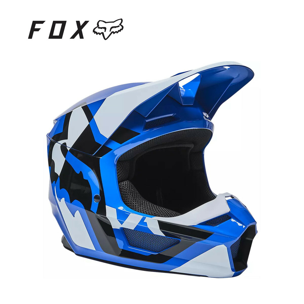 独特の素材 性能最高クラスのキッズダートバイク用ヘルメット FOX RACING フォックスレーシング ユース V1 ラックス ヘルメット ブルー  YOUTH LUX HELMET Blue home-ventilation.co.nz