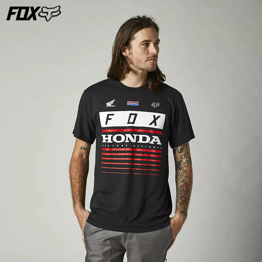 FOX RACING フォックスレーシング HONDA HRC ベーシック Tシャツ ブラック HONDA HRC BASIC TEE Black