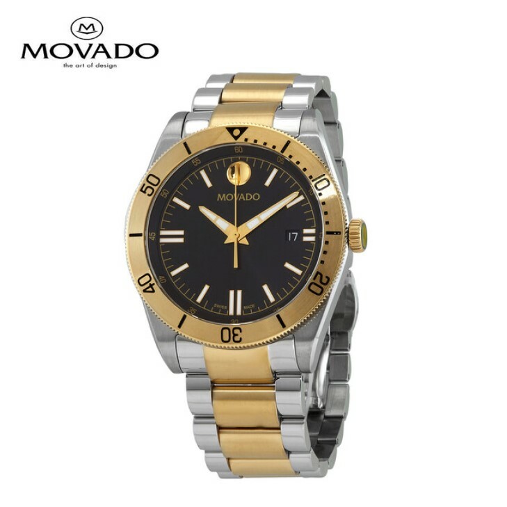 MOVADO モバード スポーツ クォーツ ブラック ダイヤル ツートン ダイヤル メンズ 腕時計 Sport Quartz Black Dial Two-tone Men's Watch(2)